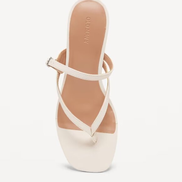 Old Navy Kitten Heel Thong Sandals in Ivory - Picture 3 of 5